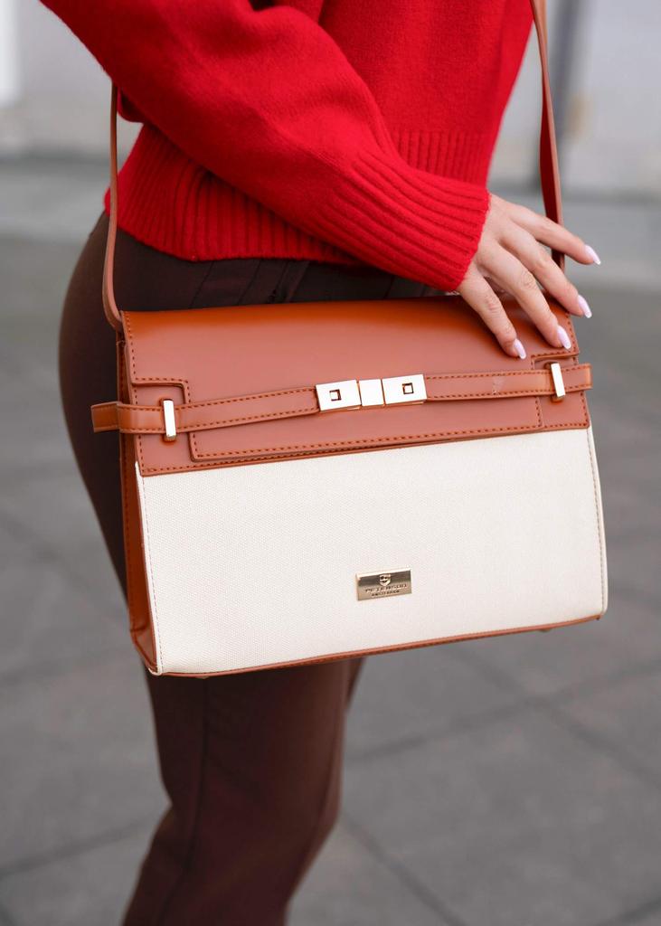 Torba damska PTN Konwalia-1412 Ecru-Brown