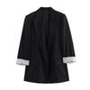 Women Fashion with Pockets Solid Blazer Vintage Notched Neck Long Sleeves Female Chic Lady Outfits