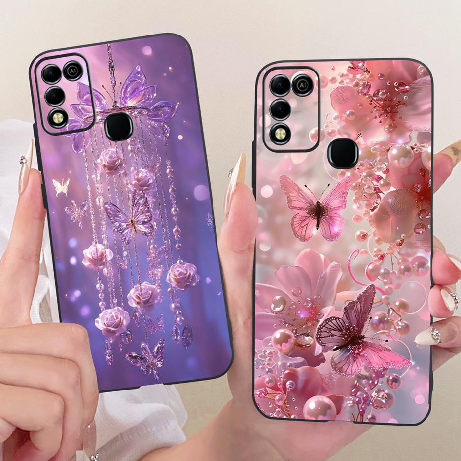 For Infinix Hot 11 Play Case Stylish Butterfly Tree Painted Cover Soft TPU Phone Case For Infinix Hot 10 Play X688C X688B Fundas