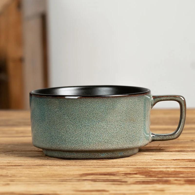 Prémiový pocit změna pece francouzský kávový šálek velký objem retro snídaňový šálek keramický hrnek šálek na vodu ovesná kaše snídaně mléčné šálky