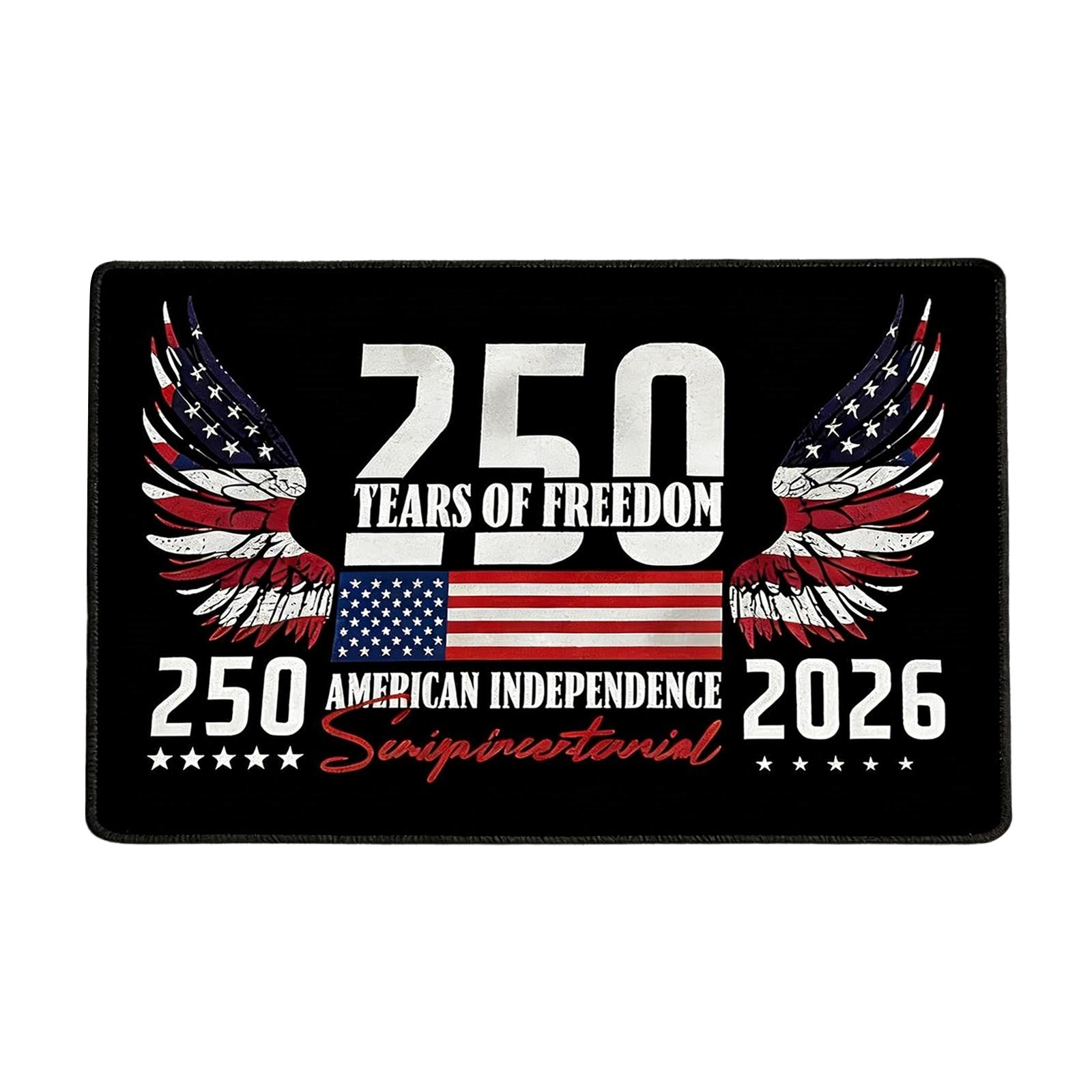 

0th Anniversary Of Independence Day Rug, Patriotic USA Flag Area Carpet,Decor Rug For Living Room Bedroom Entryway One Size
