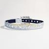 49MD Elegant Crystal Skull Buckle Belt for Women Punk PU Leather Glittering Sequins Designs for Western Cowgirls Lookings