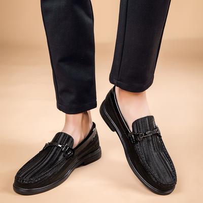 Mode Luxusmarke Herren Bequeme Runde Zehenpartie Lässige Slipper Modische Outdoor Herren Atmungsaktive und Rutschfeste Lässige Fahrschuhe