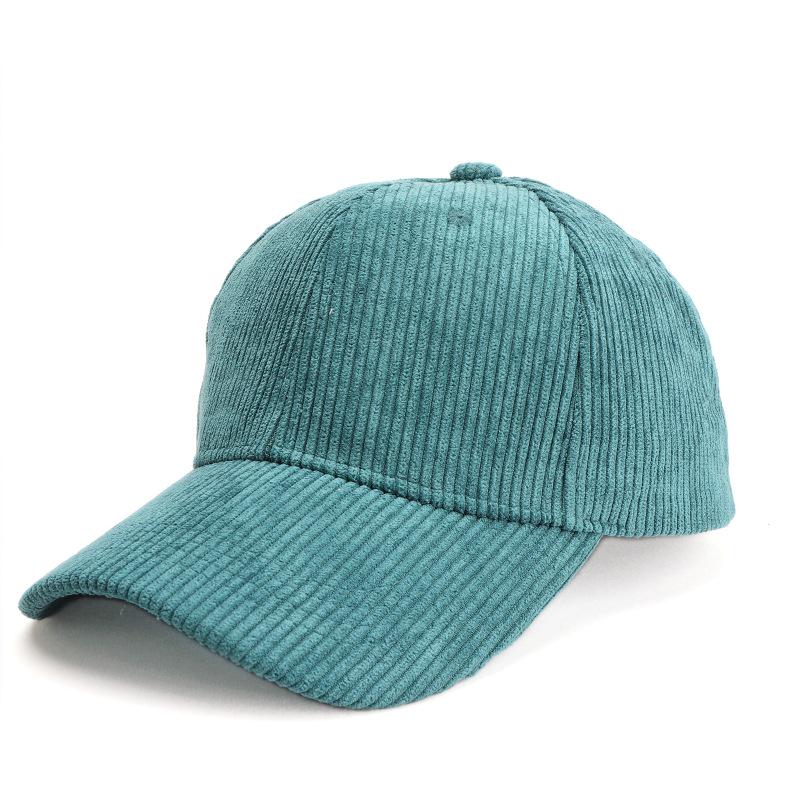 Șapcă de baseball unisex versatilă în stil coreean din catifea corduroy - Modă toamnă/iarnă, vârf dur solid cu cozoroc scurt, casual cu cozoroc curbat