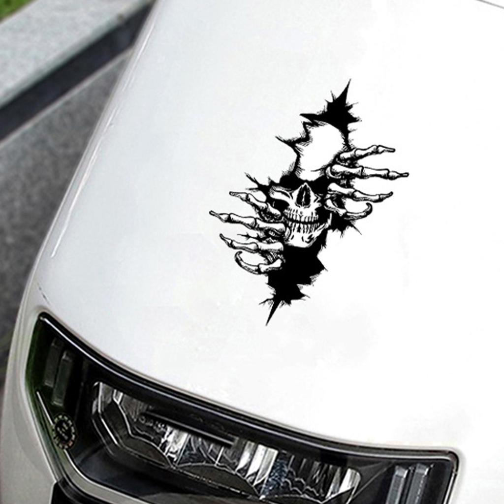 Black White Skull Body Car Sticker Halloween Waterproof Skeleton Body Decals Decor For Car Truck SUV Motorcycle Vehicles