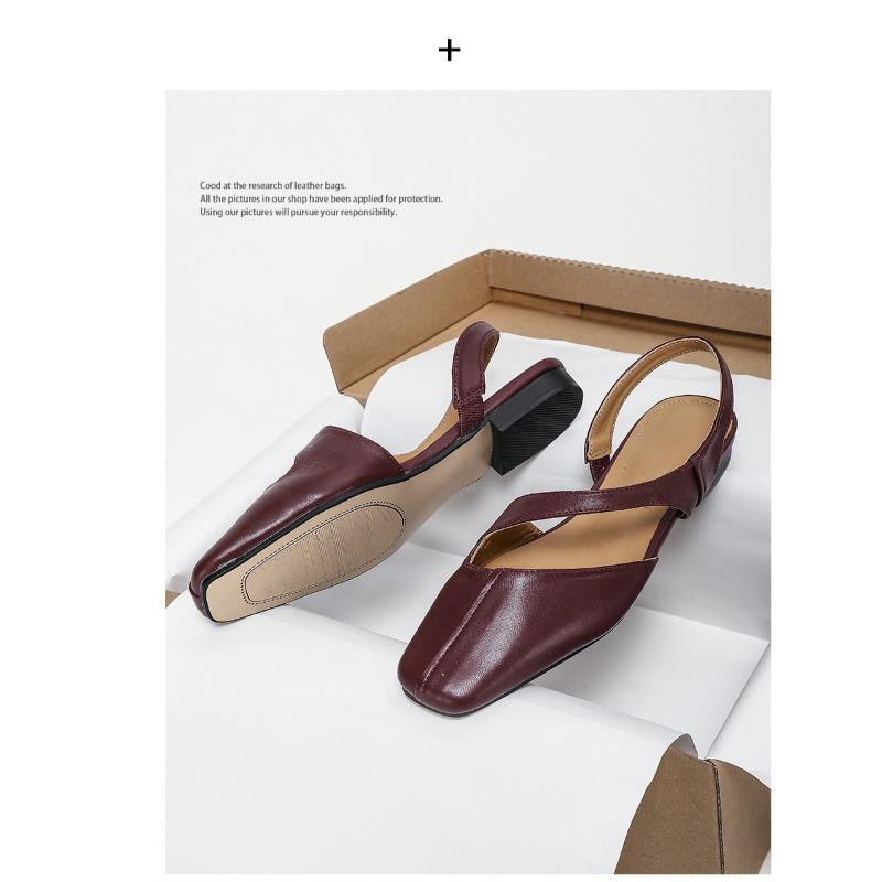 

Версия из овчины~ Квадратный носок, сандалии-однословки с сумкой на голове, женские летние, пустая поездка, ремень, женская обувь на плоской подошве, одинарная обувь 40 бордовый