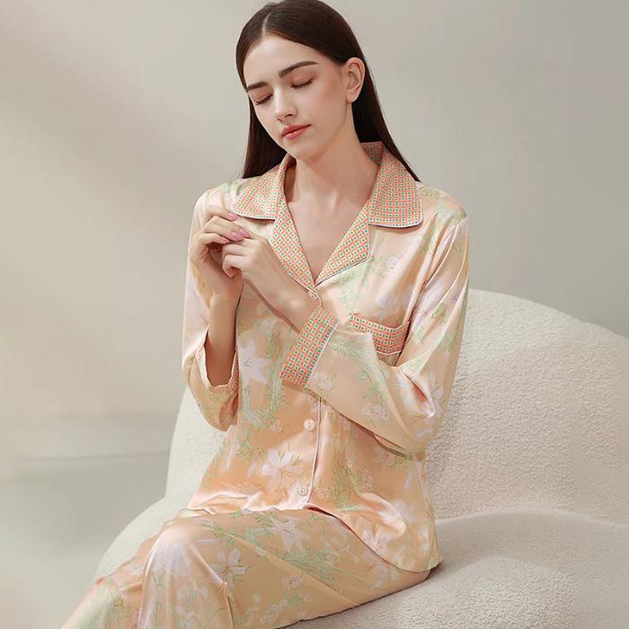 

Французский элегантный цветочный принт женские пижамы осень/зима эстетика романтическая одежда для сна мода ленивые домашние гостиные XXL