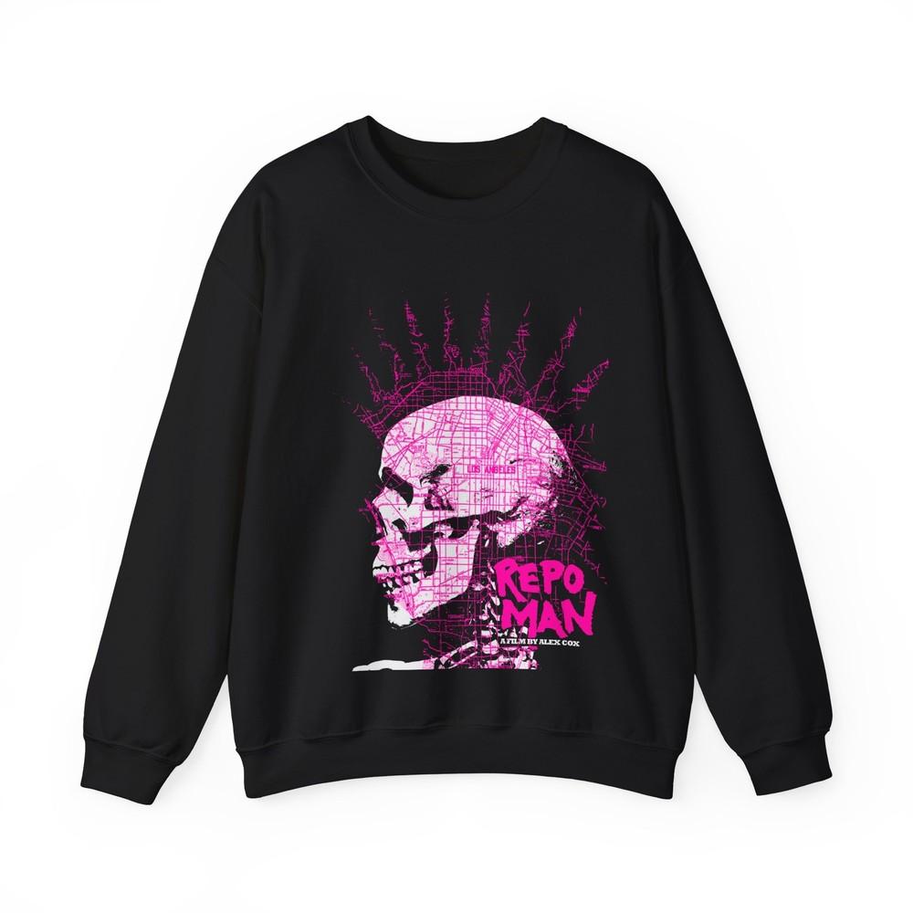 

repo man skull punk pink sweater M