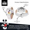 Disney Mickey Mouse Adult Classic Cardiff Jointed Hand Analog Quartz Leather Strap Watch White 2 - Silver Case/White