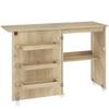 Folding Sewing Table, Drop-Leaf Front, Storage Bins, Open Shelf, Casters, Natural Wood