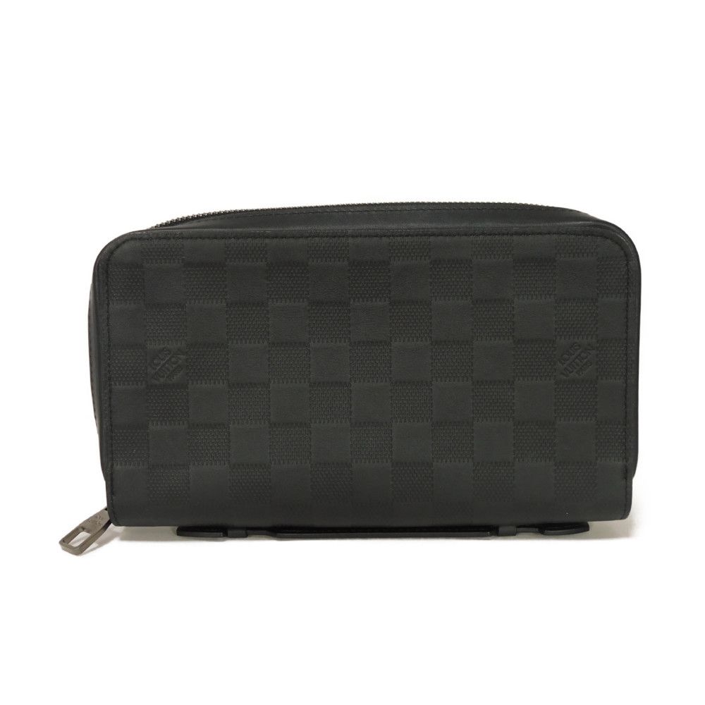 

Used Damier Infini Zippy XL (12564) with Logo Embossed Black Zip Around Clutch Bag (N61254 7940) in Onyx Men s from