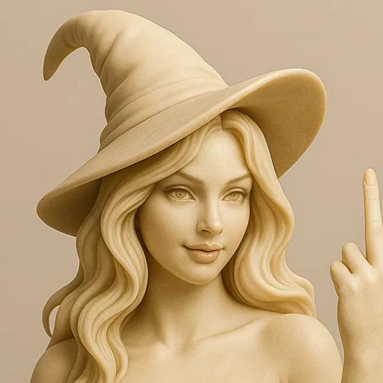 Halloween Middle Finger Witch Ornament Resin Women Bust Figurine Statue Sculpture Home Office Bookshelf Desktop Decoration Gag Gift