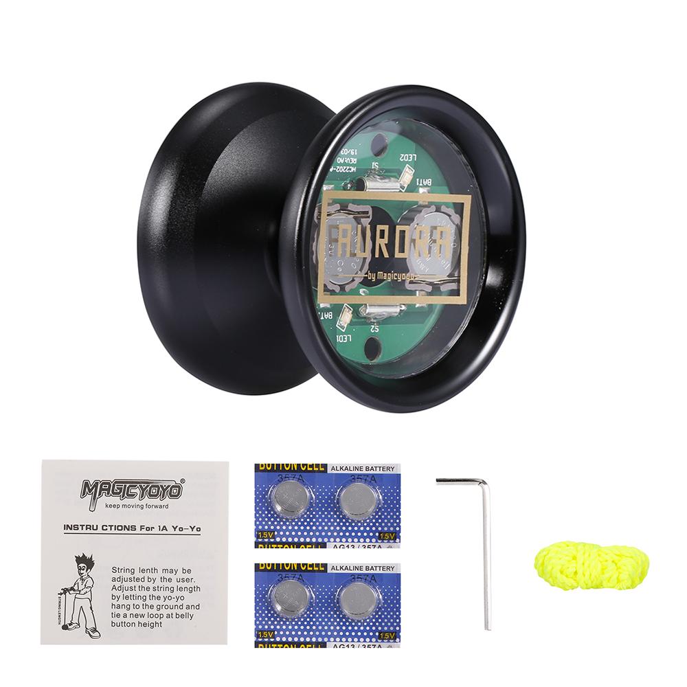 MAGICYOYO Svarar inte YoYo Aluminiumlegering Professionell Yoyo-boll med LED-ljusskyddsborttagare