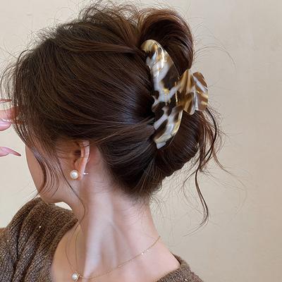 אטב שיער גדול אצטט אלגנטי ומעודן לנשים, קליפסים לשיער בצורת כריש בעלי אופי, אביזרי שיער לבנות, סיכות שיער צרפתיות