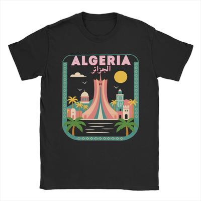 Algeria DZ City Algerian T Shirt Man  Streetwear Cotton T-Shirts Beach Crewneck Leisure Tees Pattern Plus Size Tops