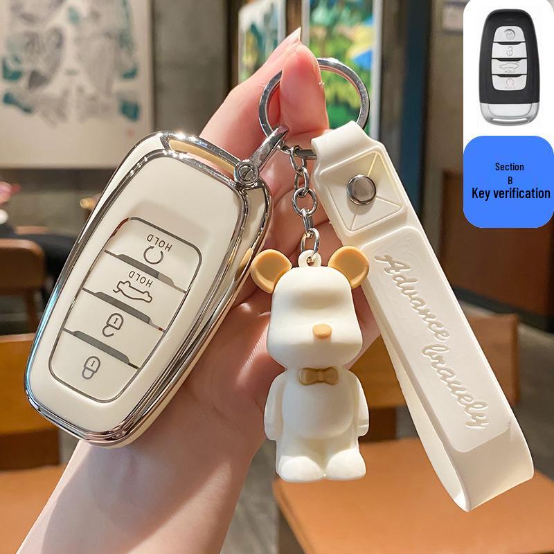 Hongqi HS5/HS7/H5/H9/E-HS9 Key Case with Buckle & Cute Pendant