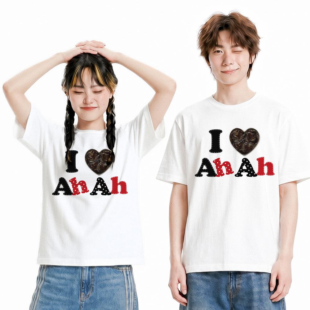 Wideusseom Love Format I Love Ahh T-Shirt (B Type)