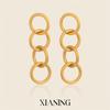 Xia Ling 18K Gold Electroplated Stainless Steel Round Earrings for Women
