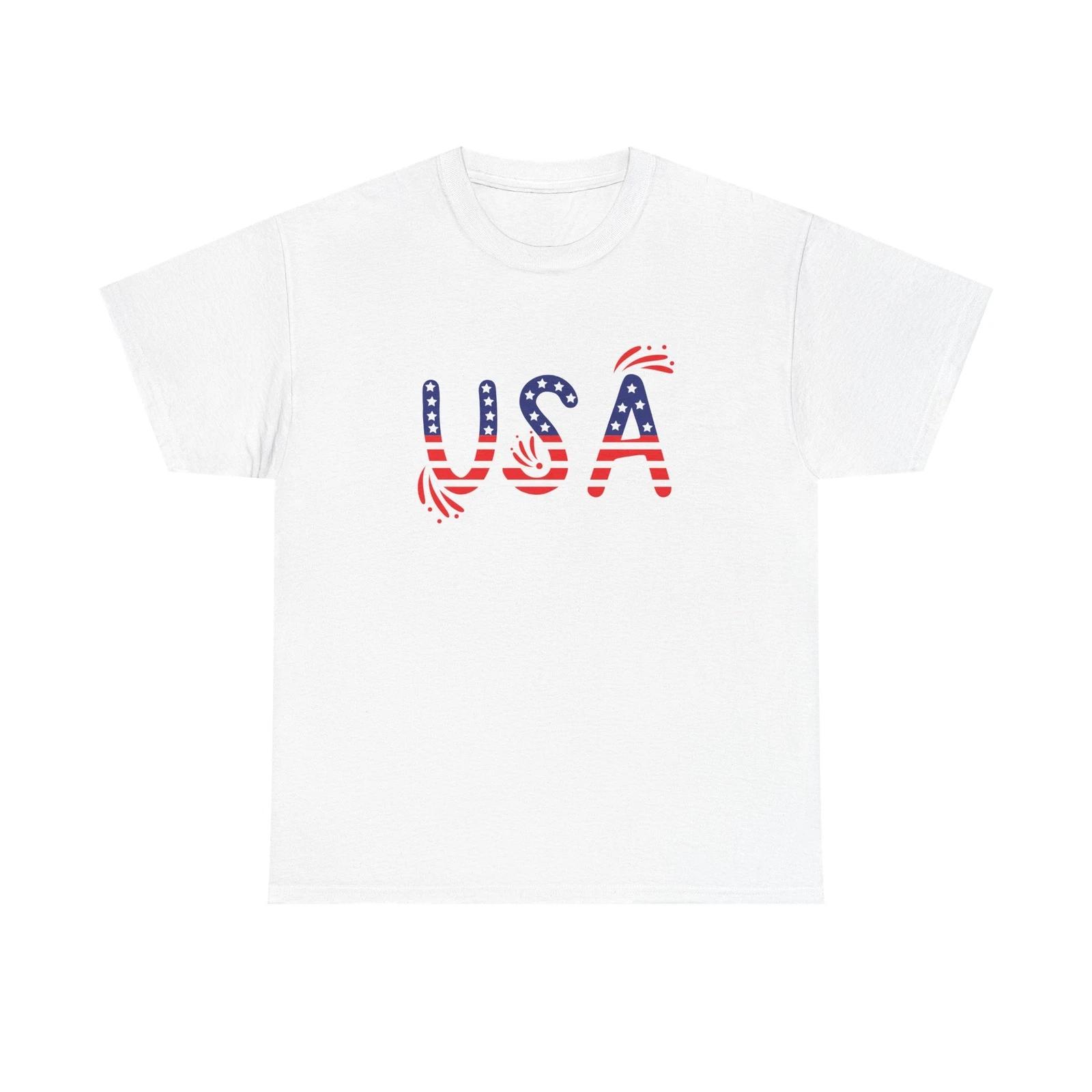 Patriotic USA T-Shirt, Unisex Heavy Cotton Tee, Independence Day Gift 2XL