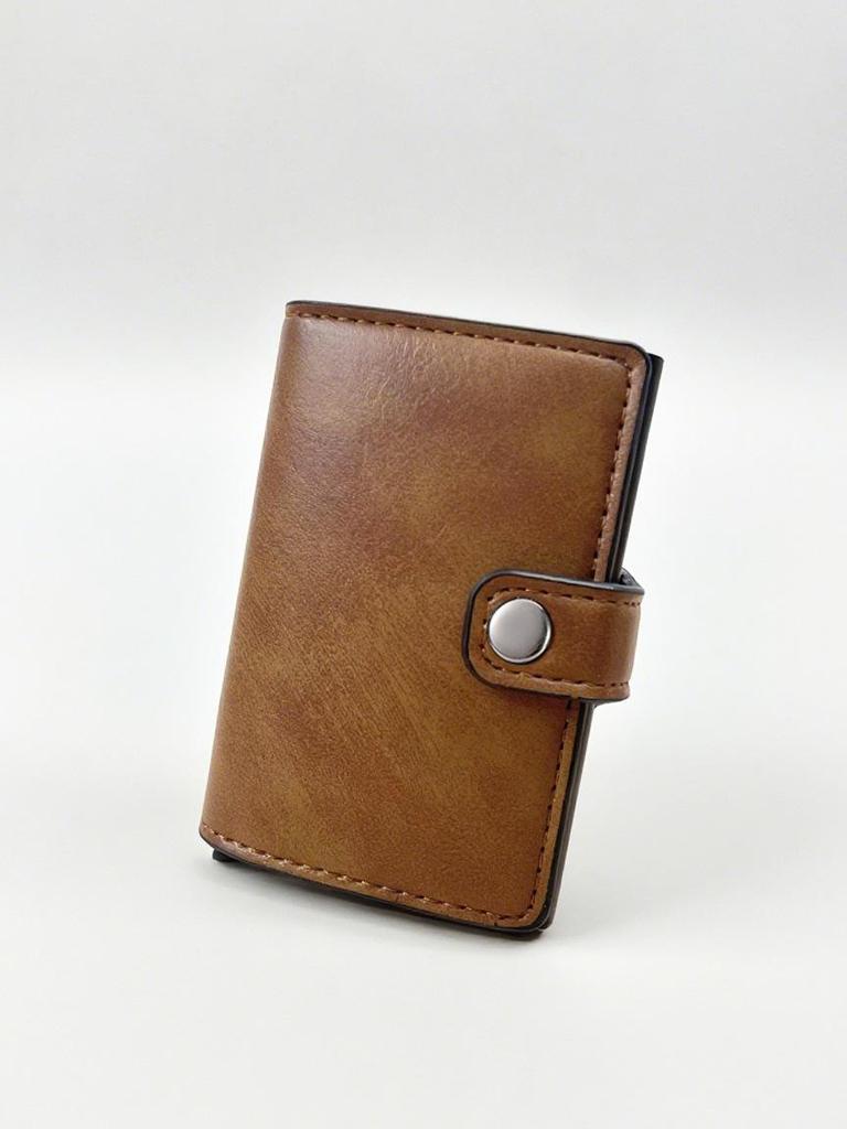 Men's RFID Anti-theft Carbon Fiber Card Holder with Automatic Pop-up Mechanism