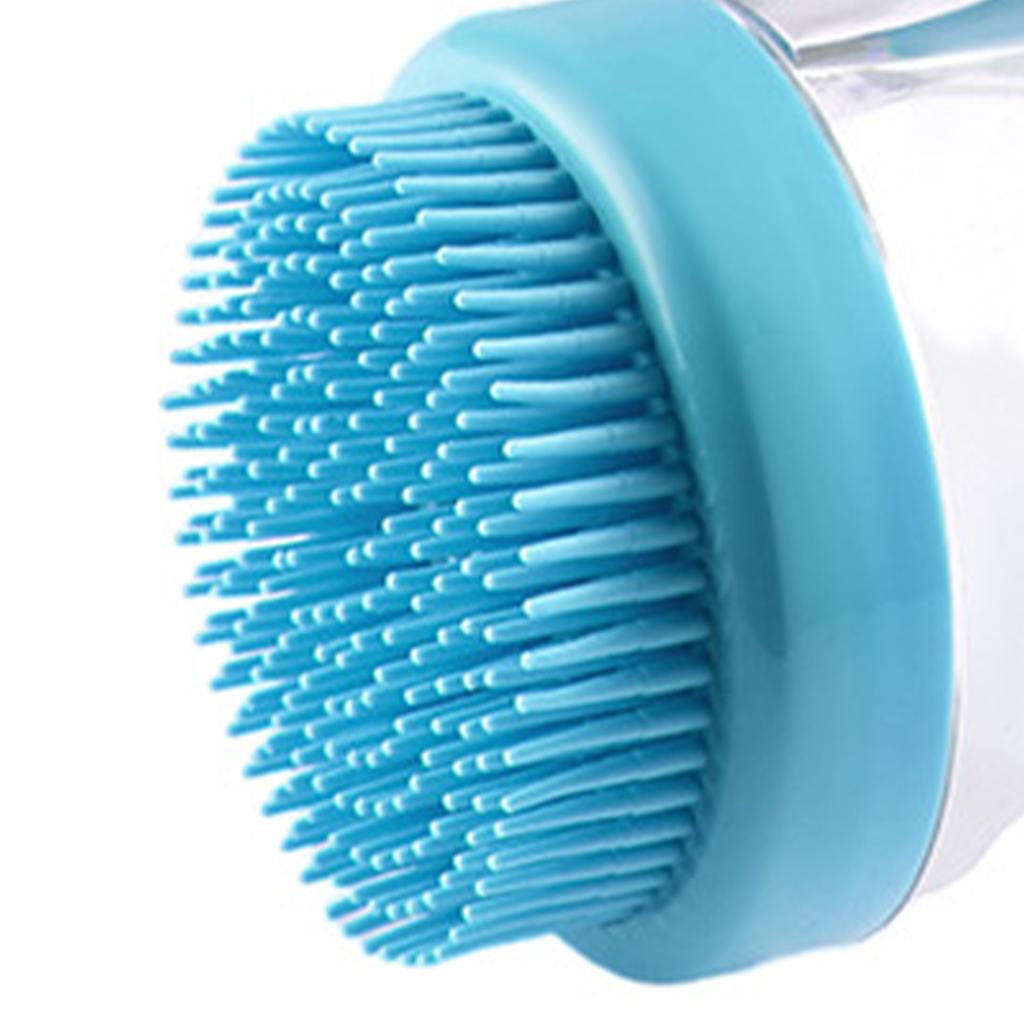 2 in 1 Pet Bath Brush W/ Shampoo Dispenser Dog Bath Brush Pet Grooming Bath Massage Brush for Long Short Haired Dogs Cats Shower