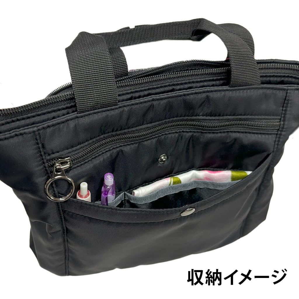 AOT Abyss of Time Multifunctional 2-Way Shoulder Bag with Crossbody Bag, Plenty of Pockets, Ideal for Hospital Visits, Model 2507-3450, Black