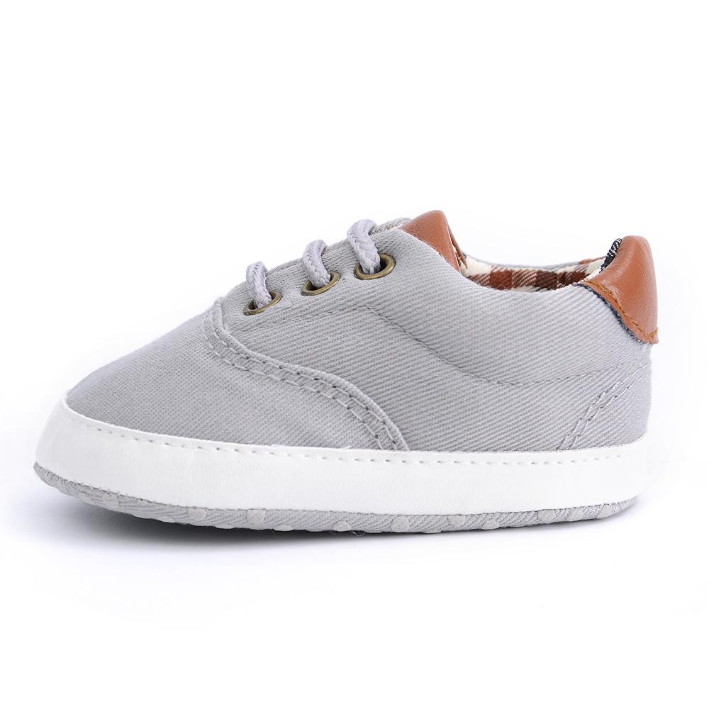 Spring & Autumn Solid Color Lace-Up Soft Sole Canvas Shoes for Infants & Toddlers (0-1 Year) - D712