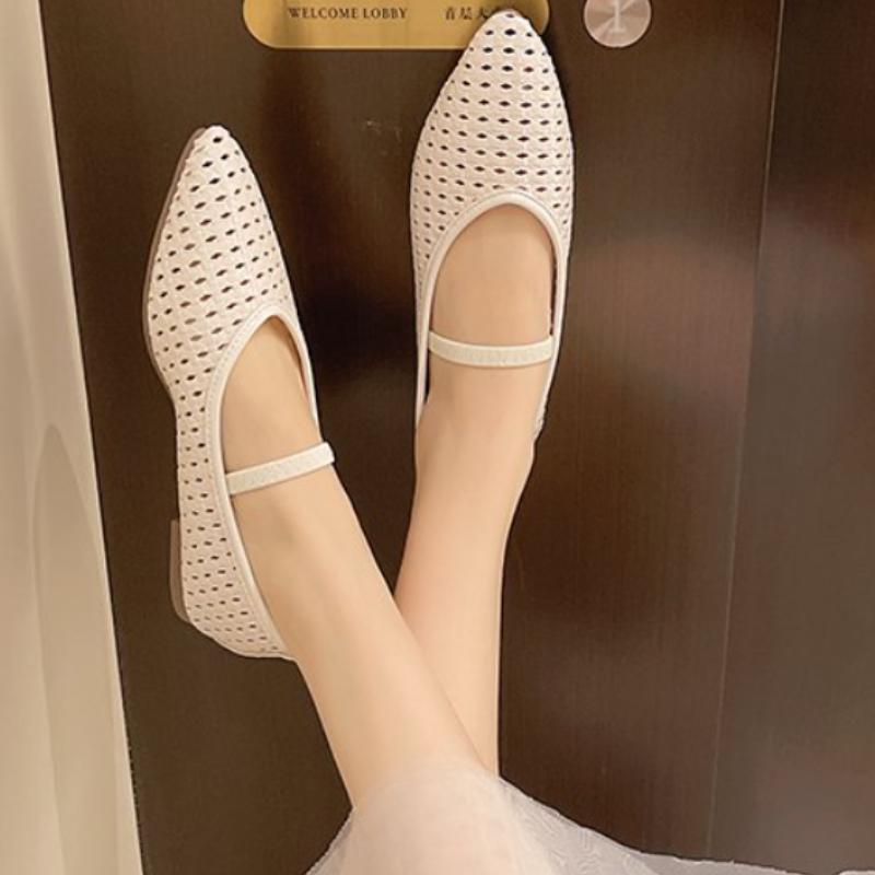 Fashion Buckle Strap Women Flats Mary Janes Shoes New 2025 Female  Shallow Footwear Mesh Breathable Ladies Flats Shoes