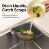 Magnetic Triangle Sink Strainer, Food Grade Corner Sink Strainer for Kitchen, Food Waste Catcher Basket for Sinks