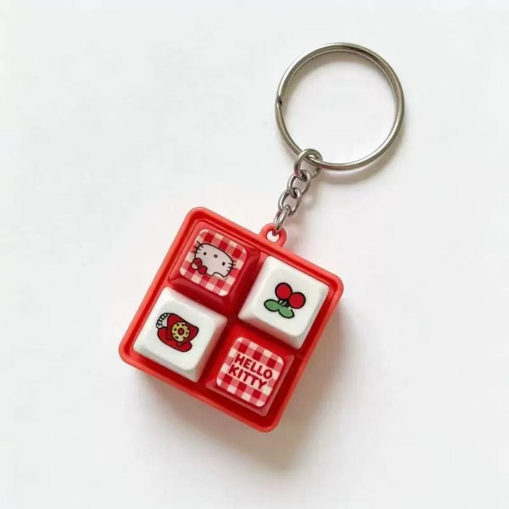 Keyboard Pendant Kawaii Cartoon Healing Stress Relief Four Panel Button Keychain Backpack Pendant Stress Relief Gift