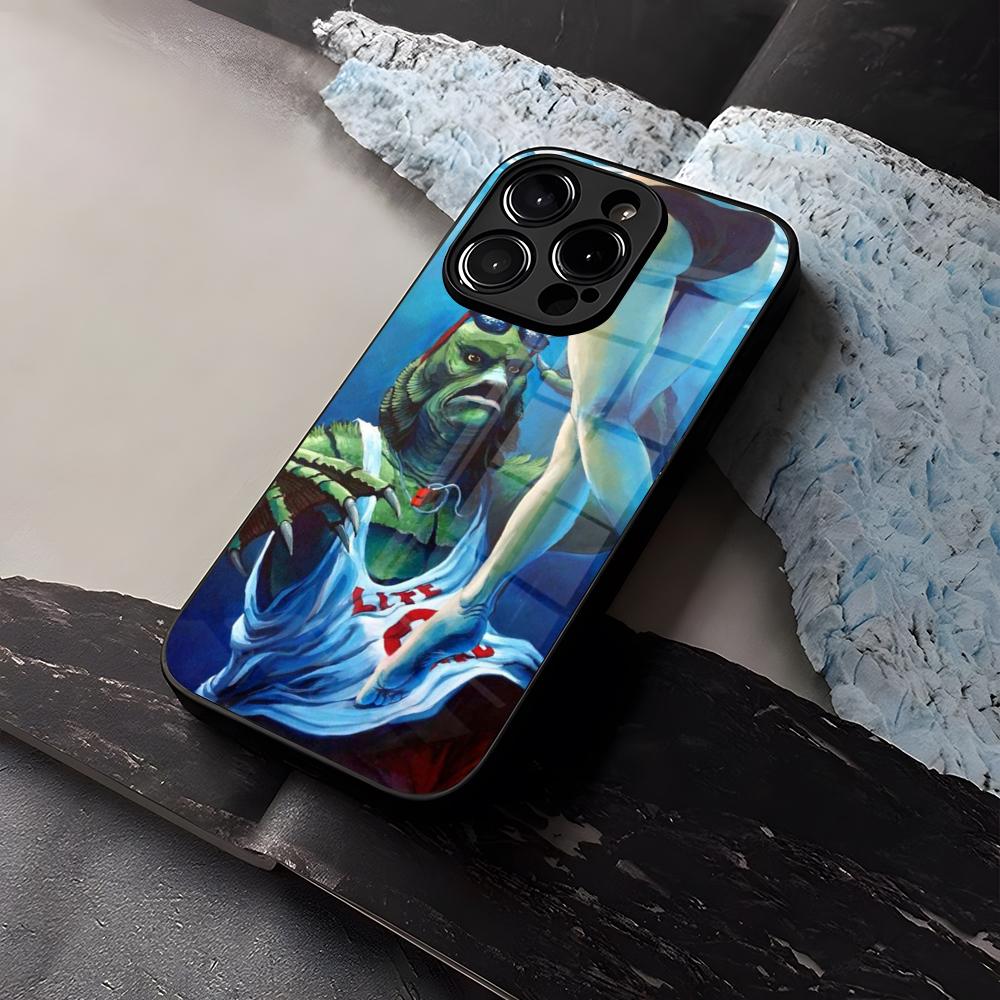 

Creature From The Lagoon Phone Case Tempered Glass For IPhone 16 13 14 12 15 11 Pro Max Plus Mini X XR SE2020 Coque iPhone 16