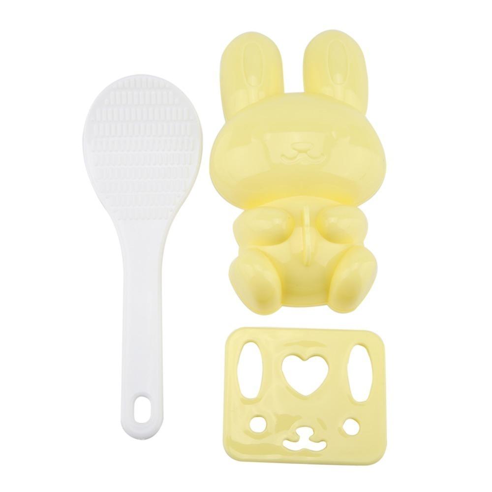 Yellow Rice Ball Mold Food Grade PP Sushi Making Tool New Onigiri Shaper Home Kitchen