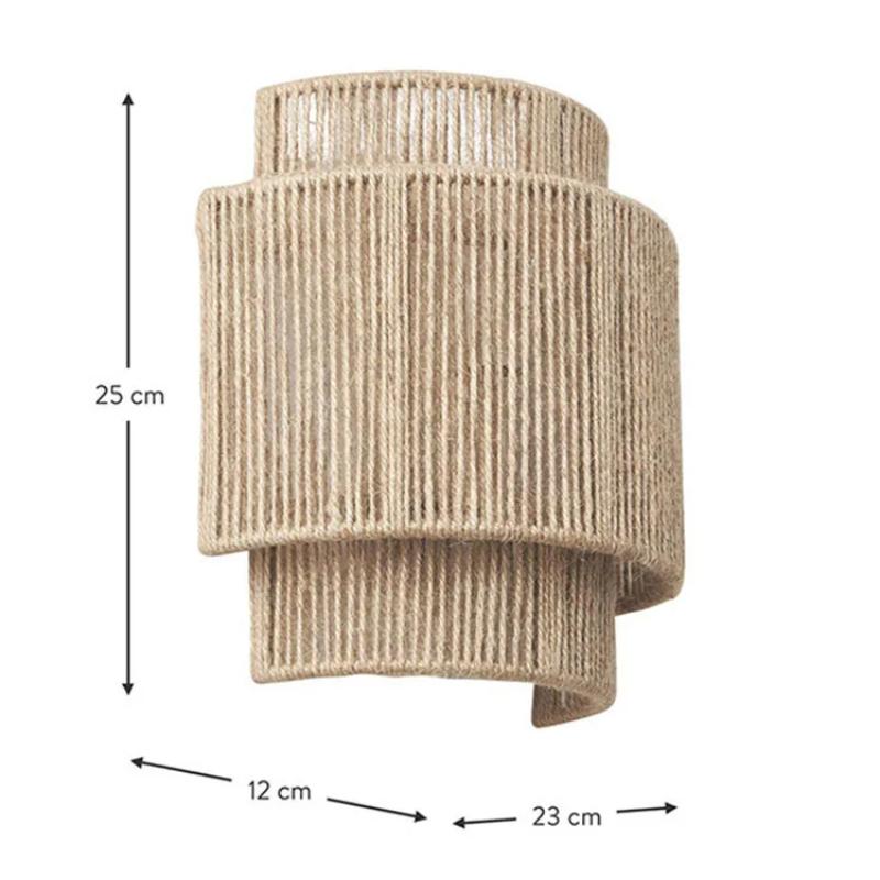 Retro Rattan Weaving Wall Lamp Shade LED E27 Chinese Design Hemp Rope Wall Sconces for Home Living Room Decor Lighting Fixtures