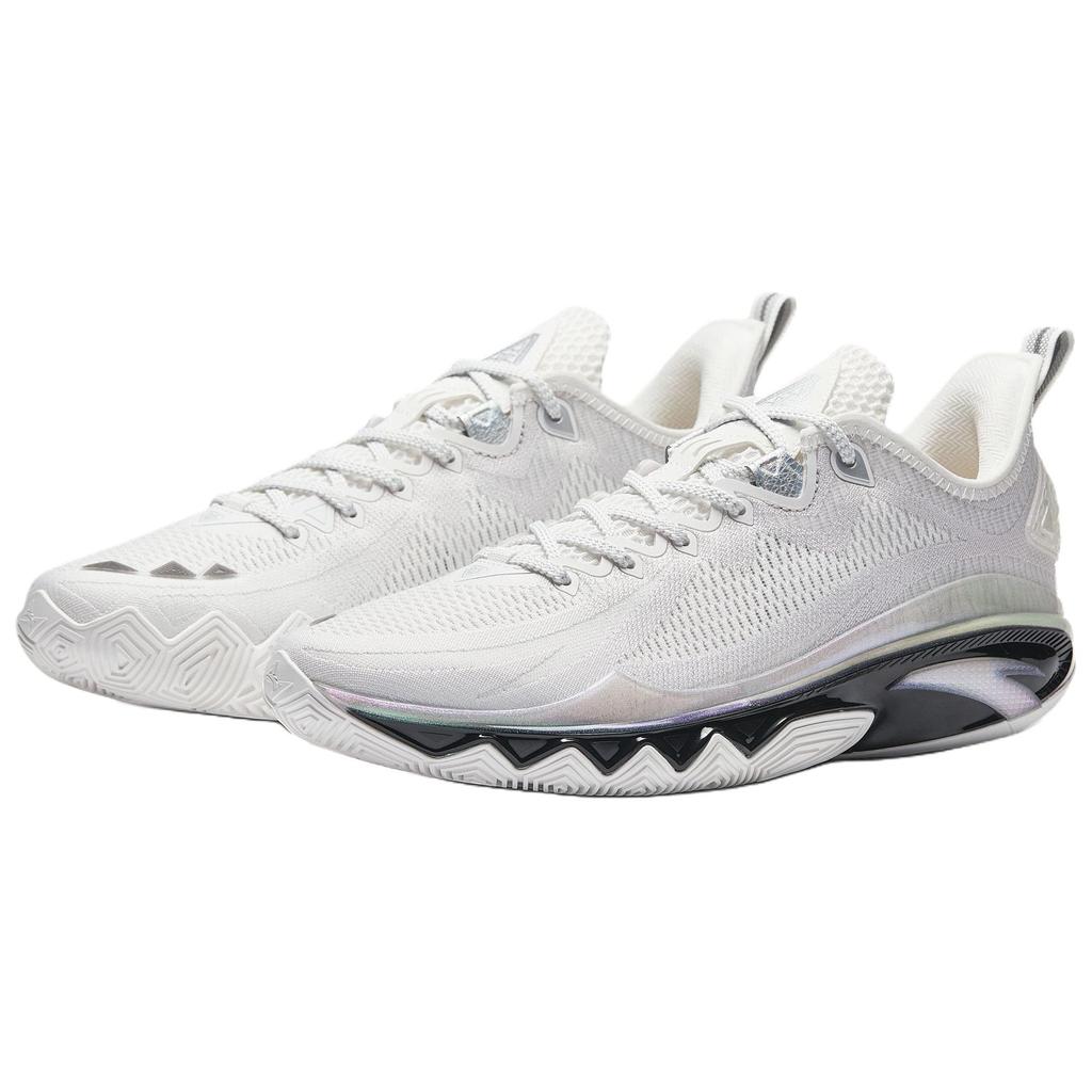 ANTA Men Professional Basketball Shoes White Black Iridescent 912531106-2