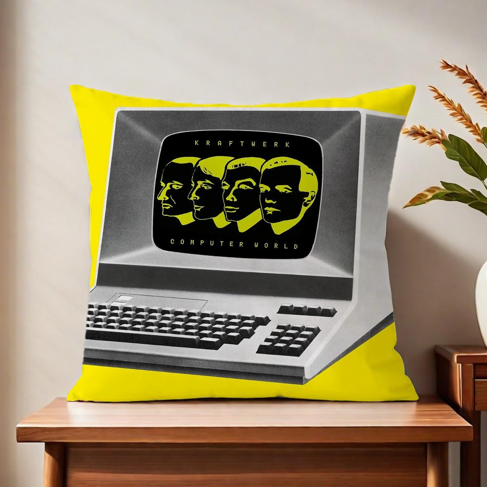 KKraftwerk Music Cushion Cover For Pillow Printing Sofa Decoration Home Car Room Coffee Shop Office Nordic Simplicity