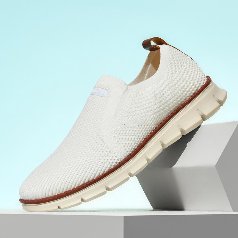 British Style Men'S Shoes Summer Breathable Sports Shoes Fly-Woven Mesh Shoes Men'S Normal Size 40-50