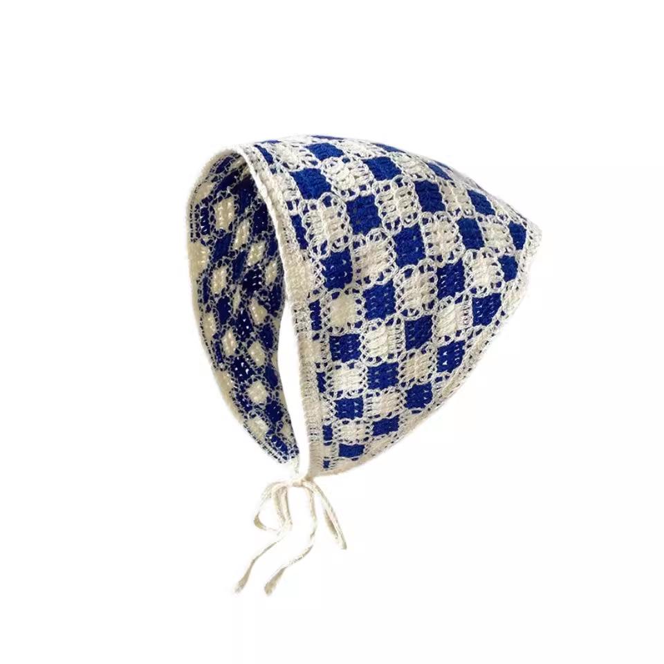 

Чжао Чжаои Вязаный треугольный платок в стиле кроше - Универсальная, модная ретро пасторальная повязка на голову для женщин и девушек