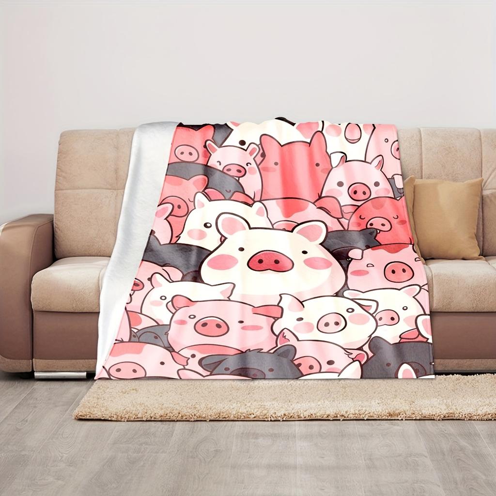 Cute Pig Collage Blanket - Soft, Cozy, Stylish Decor for Ultimate Home Comfort and Ideal Gift for Animal Lovers