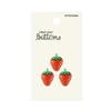 KIYOHARA Now Now Button Motif Button with Feet, 3 Pieces, Diameter 18mm, Strawberry NWN4102
