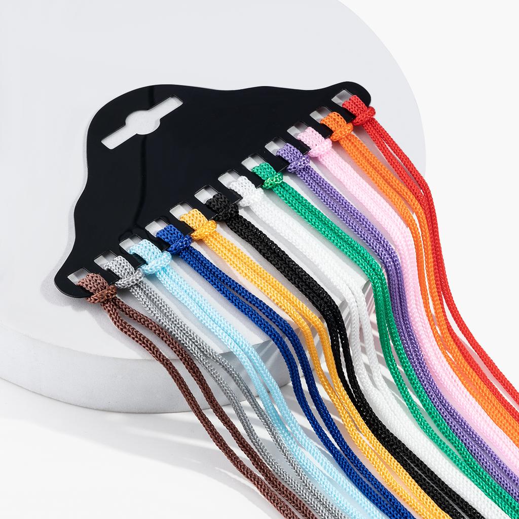 12pcs/Lot Multicolor Black  Nylon Glasses String Cord Holder Sunglasses for Eyeglasses Lanyard Neck Rope Strap
