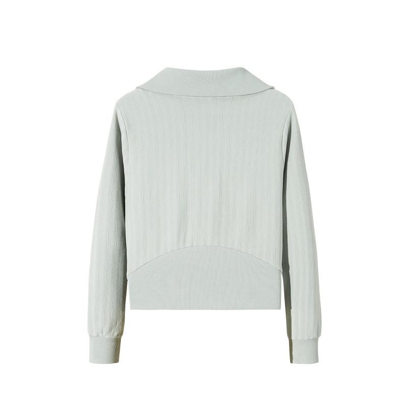 Anta Treningsserie Polokrage Åpen Cardigan Casual Løs Sportsstrikket Genser Damegenser Misty-Moon-Blue 162517712-4