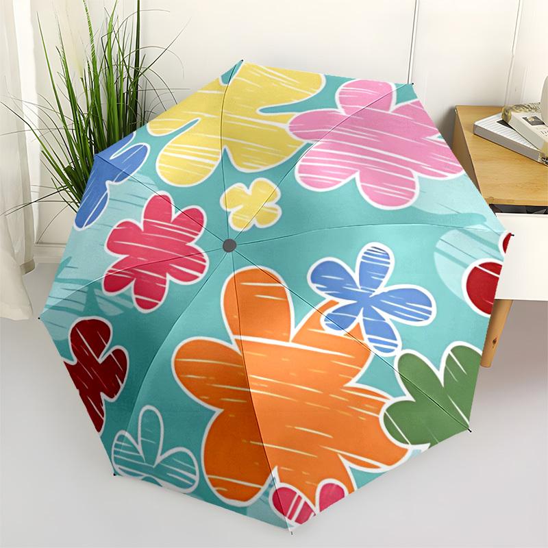 

1pc Floral Pattern Automatic Opening/Closing Umbrella with Operation & Windproof Canopy - Folding Design, Holiday Gift yy260225138