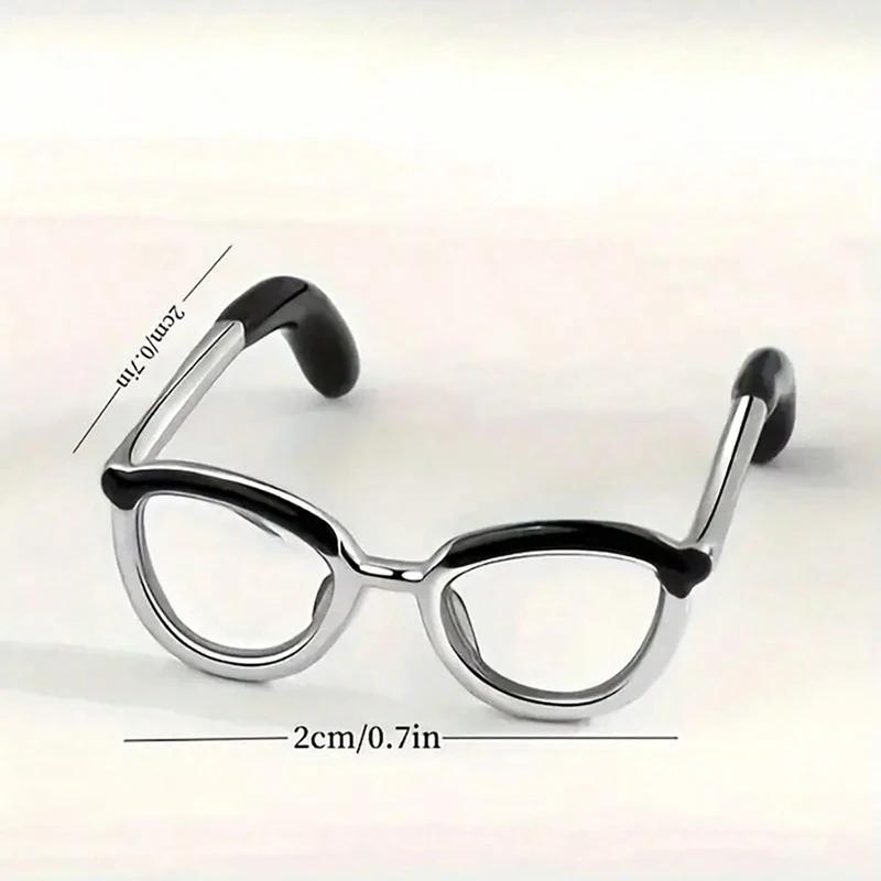 Adjustable Opening Ring, Women'S Glasses Ring, Stackable Design For Personalized Jewelry Accessories