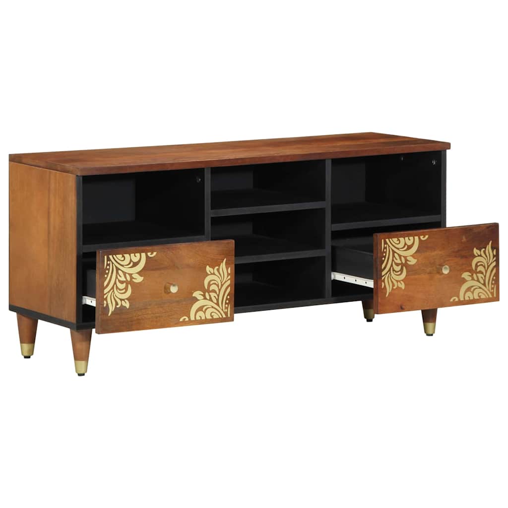 TV Stand Honey Brown 100 x 33 x 46 cm Solid Mango Wood