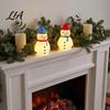 Decorative Plastic Snowman Figure Christmas LED Night Light, Portable Cartoon Desk Lamp with Hanging Ring for Indoor Holiday Scene Setup Party Decor,