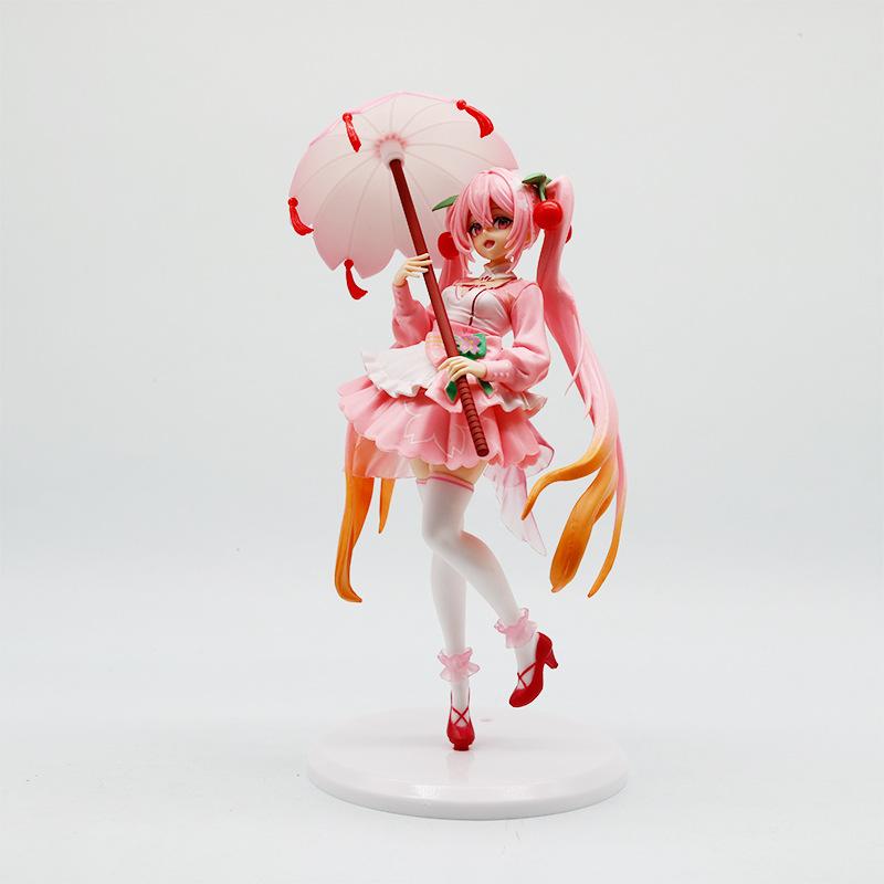 Anime Figur Hatsune Miku 21cm Sakura Miku Sakura Dress Figure Anime PVC Toys Gifts Collections Figurine