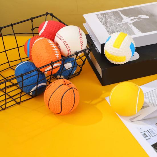 Dog Toys with Sound Latex Chew Balls Raised Texture Teeth Cleaning Flexible Balls Relieve Boredom And Anxiety Chew Toy