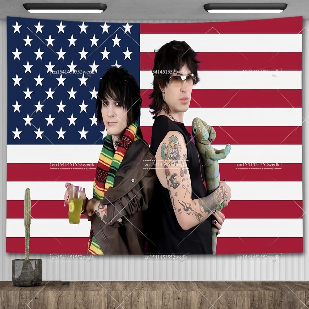 Jake And Johnny American Flag Tara Yummy Jake Webber Johnny Gilbert Meme Tapestry Wall Hanging Aesthetic Home And Garden Banners