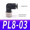 1 Stuk Pl4-01 Pl6-02 Pl8-03 Industriële Pneumatische Fitting 90 Graden Push-in Koperen Luchtbuis Connector Meerdere Bsp Schroefdraad Maten