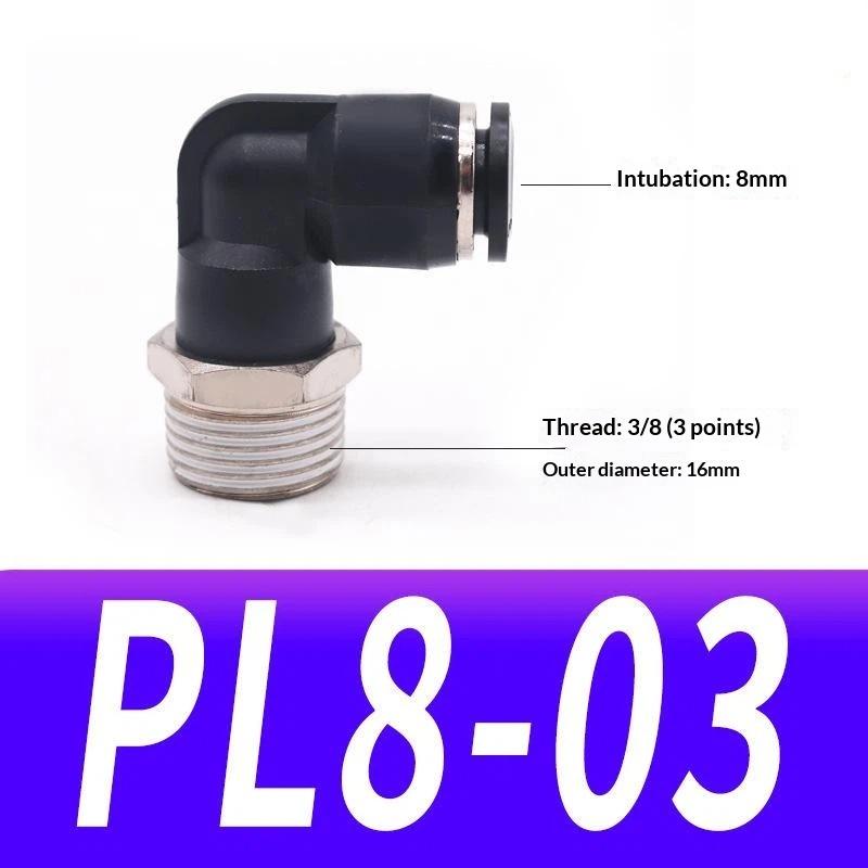 1 Stuk Pl4-01 Pl6-02 Pl8-03 Industriële Pneumatische Fitting 90 Graden Push-in Koperen Luchtbuis Connector Meerdere Bsp Schroefdraad Maten